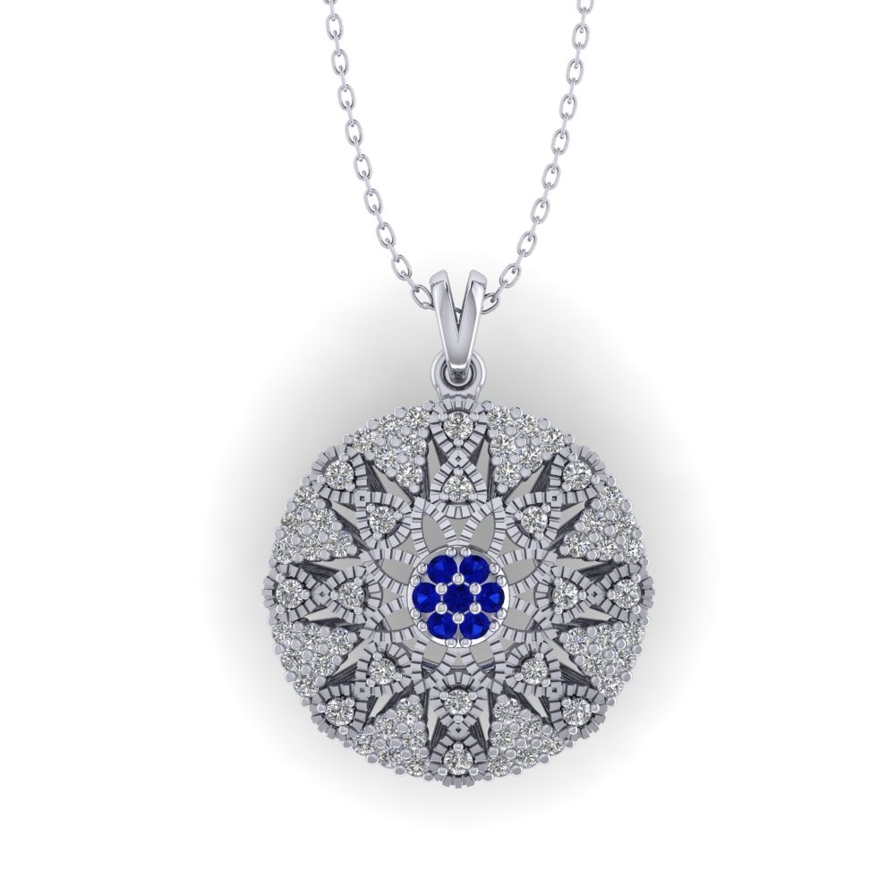 imgi_27_672b56b3657dc-672b56b36967b 0.39 Safir Pırlanta Kolye - Görsel 1