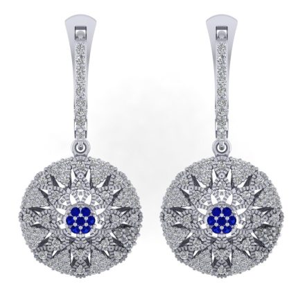 0.75 Safir Pırlanta Küpe