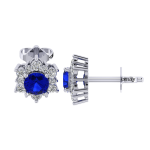 1.04 Safir Pırlanta Küpe