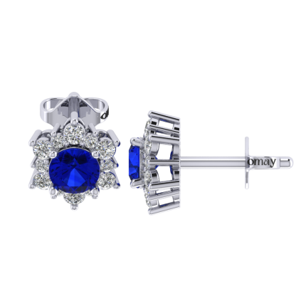 1.04 Safir Pırlanta Küpe