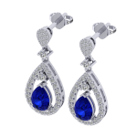 1.86 Safir Pırlanta Küpe - Görsel 2