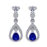 1.86 Safir Pırlanta Küpe - Görsel 3