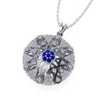 0.39 Safir Pırlanta Kolye - Görsel 4