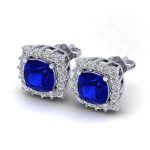 0.76 Safir Pırlanta Küpe - Görsel 3