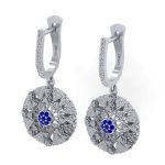 0.75 Safir Pırlanta Küpe - Görsel 2