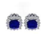 0.76 Safir Pırlanta Küpe - Görsel 2