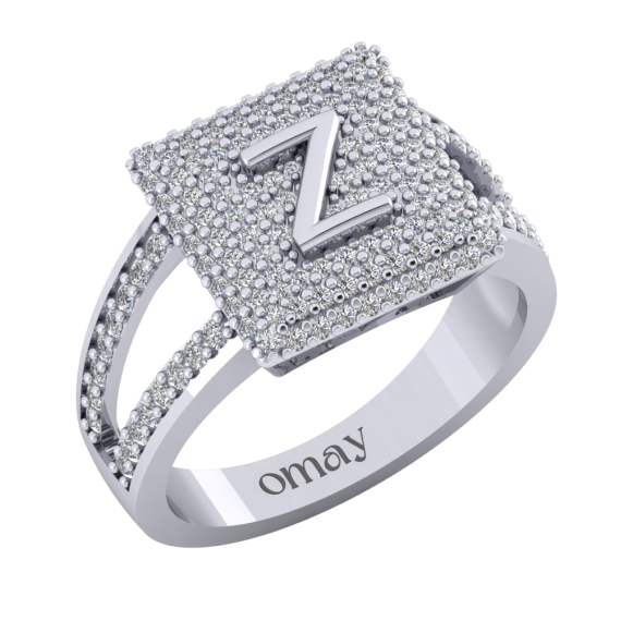 imgi_91_678a66028ad6e-678a66028f68a 0.74 Pırlanta Harfli Taşlı Yüzük - Görsel 1